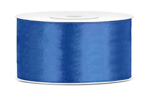 25 Meter blaues Satinband Königsblau Breite 38mm Schleifenband Dekoband Geschenkband Band Blau breites Satinband blaue Schleife von Libetui