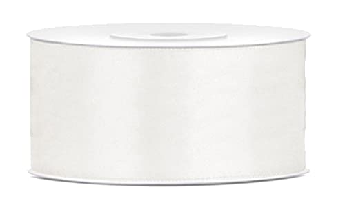 25 Meter Satinband Creme Band Cremeweiß Breite 38mm Schleifenband Satin Dekoband Weiß Creme Geschenkband Deko Band Hochzeit Weihnachtsdeko Geschenkverpackung Geschenke Band Cremeweiß von Libetui