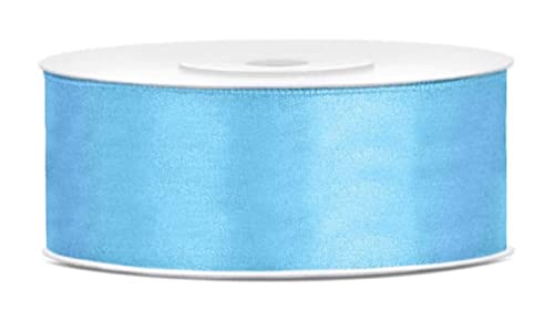 25 Meter Satinband Hellblau Breite 38mm Band satin sky blue Schleifenband Hellblau Dekoband Geschenkband Hochzeit Deko Geschenkverpackung blaue Schleife von Libetui