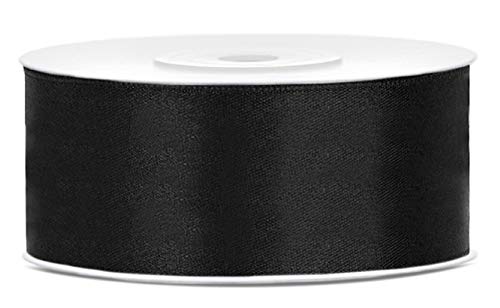 25 Meter Satinband Schwarz 38mm schwarzes Schleifenband Satin Dekoband Schwarzes Geschenkband Deko Band Deko Trauer Hochzeit Schleifenband von Libetui