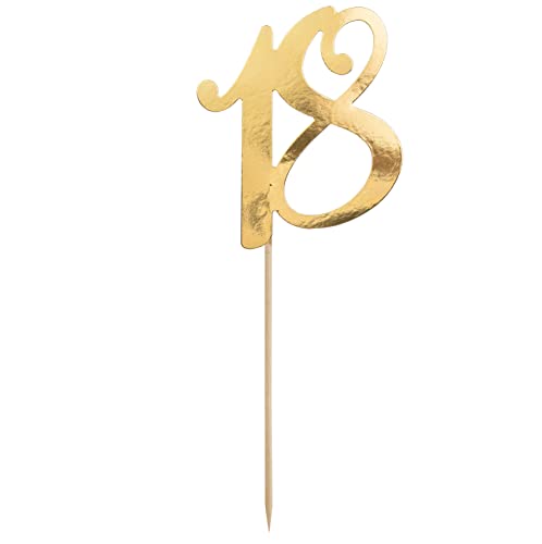 Cake Topper 18 Geburtstag Kuchenstecker 18 Made in EU Kuchendeko 18. Geburtstag Kuchenaufsatz 18 Deko Geburtstagstorte 18. Geburtstag Topper 18 Gold von Libetui