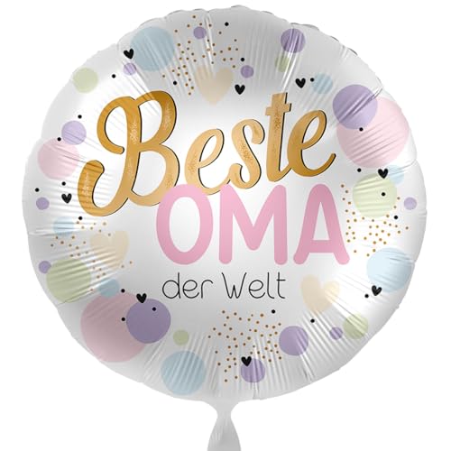 Folienballon Großmutter 'Beste Oma der Welt' Ballon Omi liebevolles Geschenk Oma Ballon Geburtstag Weihnachten Luftballon, Helium geeignet von Libetui