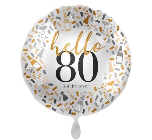 Folienballon Hello 80 Ballon 80. Geburtstag Mann Frau Geschenk Deko zum 80. Geburtstag 80 Mama Oma Frau Freundin Luftballon 80 von Libetui