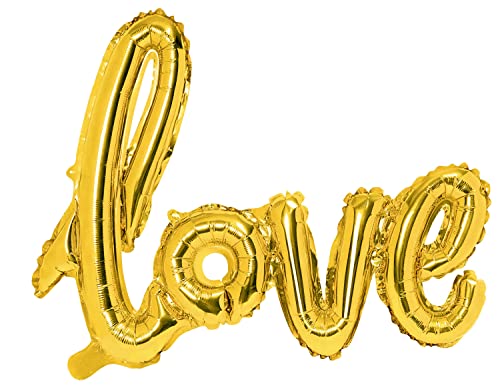 Folienballon Love XL Ballon Love Liebe Deko Ballon Größe 73x59cm Deko Valentine Verlobung Hochzeit Deko Geburtstag Luftballon Ballon Love Gold von Libetui