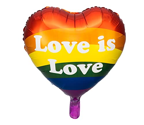 Folienballon Regenbogen Love is Love Ballon LGBT Deko Ballon Größe 45cm Deko Valentine Verlobung Hochzeit Deko Geburtstag Luftballon Ballon Regenbogen von Libetui