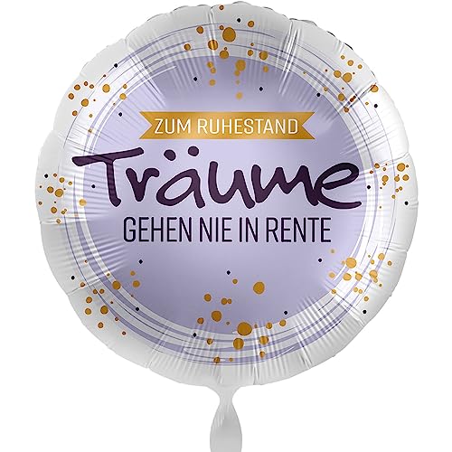 Folienballon Ruhestand 'Träume gehen nie in Rente' Geschenk Rentner Geschenk Kollegin Kollege zum Rentenbeginn ungefüllt, Helium geeignet von Libetui