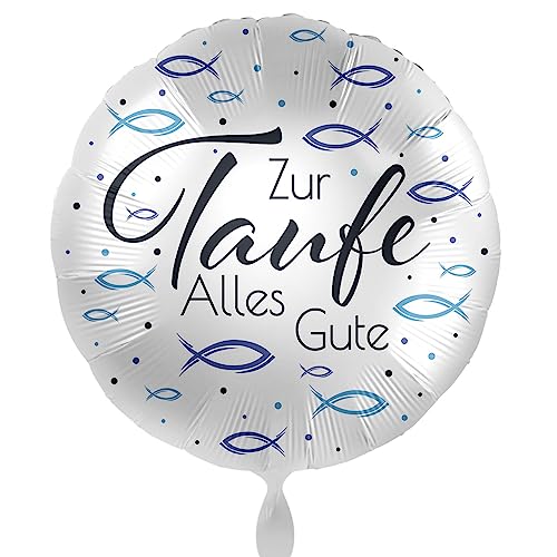 Folienballon Taufe Motiv Fische Ballon Taufe Dekoration Tauffeier Luftballon Taufe Deko Taufparty - Made in USA & Germany-, ungefüllt, Helium geeignet von Libetui