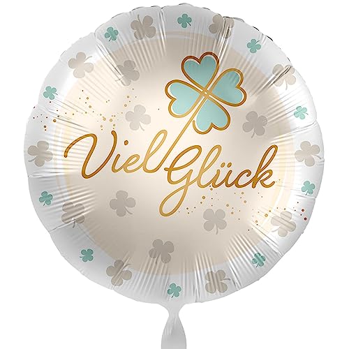 Folienballon Viel Glück Abitur Master Promotion Rente Abschied Ballon Glück Luftballon Glückbringer Glückwunsch -Made in EU & Germany- ungefüllt, Helium geeignet von Libetui