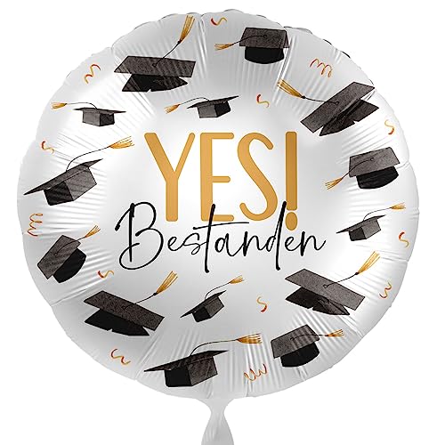 Folienballon bestanden 'Yes! Bestanden' Ballon Abi Meisterprüfung Bachelor Master Staatexam Geschenk Absolventen Ballon zur bestandenen Prüfung von Libetui