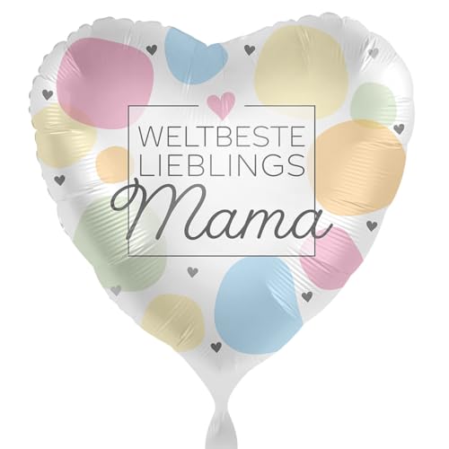 Folienballon für die Weltbeste Lieblingsmama Ballon Muttertag Deko Geschenk Mama Geburtstag Mutter Luftballon Weihnachten Geschenk Mutti, Made in EU, Helium geeignet von Libetui