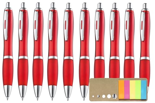 Libetui 10 Stück ergonomische Kugelschreiber Rot rutschfeste Griffzone Großraumine Blau Kuli blauschreibend Rote Kulischreiber blaue Tinte ballpoint pen von Libetui