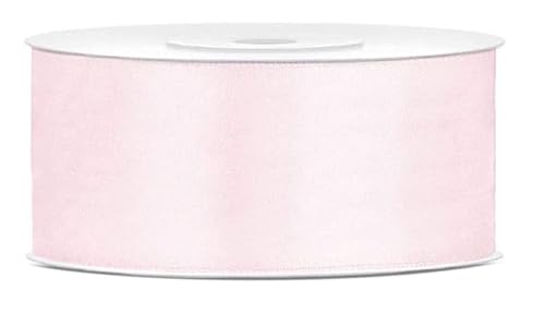 Libetui 25 Meter Satinband Puderrosa 38mm breit Schleifenband hellrosa Satin Dekoband puderrosa Geschenkband Deko Band Geschenkverpackung, Hochzeit, Geschenk Band Rosa von Libetui