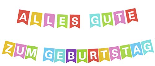 Libetui 3 Meter Girlande Alles Gute zum Geburtstag Dekokette farbige Pastell Partykette tolle Dekoration Party Kindergeburtstag Banner Pastellfarben von Libetui