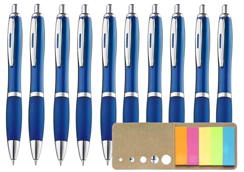 Libetui Pack 10 Stück ergonomische Kugelschreiber Blau blauschreibend rutschfeste Griffzone Großraumine Blau Kuli Haushalt Büro Praxis Schule Kulis Blau ballpoint pen von Libetui