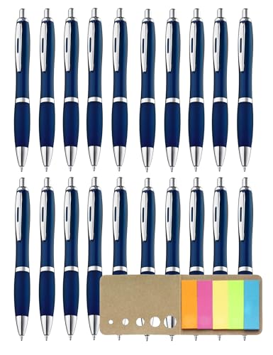 Libetui Set 20 Kugelschreiber ergonomische Kuli Blau blauschreibend rutschfeste Griffzone Großraumine Blau Kulli Haushalt Büro Schule Gehäuse Dunkelblau von Libetui