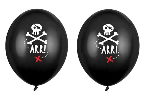 Set 10 Luftballons Piraten Totenkopf Ballons Made in EU Ballon Pirat Deko Kindergeburtstag Piraten Geburtstag Junge Schatzsuche von Libetui