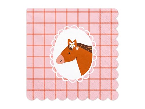 Set 12 Stück Servietten Pferde Pony Deko Geburtstag Partyservietten Party Kindergeburtstag Pferdeliebhaber Kinder Erwachsene Papierservietten Bauernhof Reiter Reitschule von Libetui