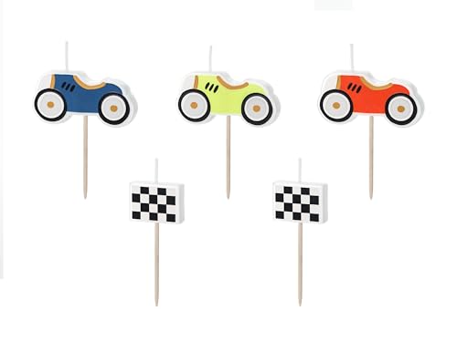 Set 5 Kerzen Rennauto Rennwagen Racing Auto Kuchendeko Geburtstag Junge Cake Topper Tortenstecker Cupcake Muffin Kindergeburtstag Geburtstag Kinder von Libetui