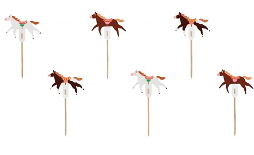 Süße charmante Cake Toppers Pferde Pony Kuchenstecker Geburtstag Mädchen Topper Kuchendeko Made in EU Geburtstagskuchen Deko Cupcakes Muffins Pferd Reiter Party Reitschule von Libetui