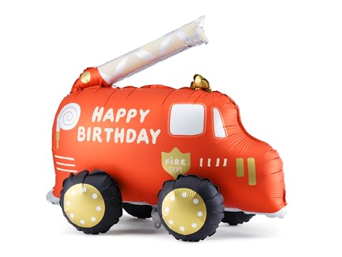 XL Folienballon Feuerwehrauto Feuerwehr Fahrzeug Ballon Deko Feuerwehr Geburtstag Kindergeburtstag Junge Mädchen Geschenk Kinder Feuerwehrmann von Libetui