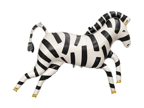 XXL Folienballon Zebra süßes Zebra Ballon Deko Geburtstag Kindergeburtstag Mädchen Junge Geschenk Kinder Motto Safari Savanne Ballon 100cm von Libetui