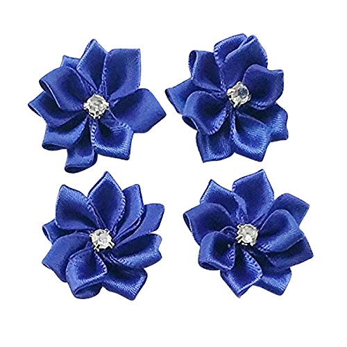 zhanyue embellishmen upick mehr als 26 Farben 40 Stück Satinband Blumen Bögen Rose w/Strass Applikationen Craft D-blue von Libiline