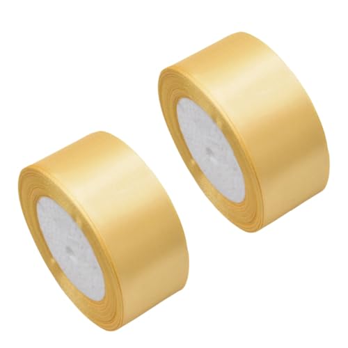 Lichi Goldband, 40 mm Geschenkband, 22 m Bänder für Geschenkverpackungen, goldene Bänder für Geschenkverpackungen, 2 Weihnachtsbänder, Band zum Basteln, Nähen, Haarschleifen, Kuchen, Hochzeit von Lichi