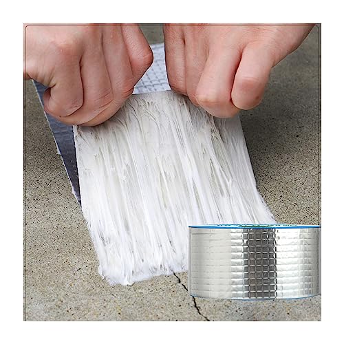 wasserdichtes klebeband außen, Butylband Aluminiumfolien, Butyl Dichtband, abdichtband wasserfest blinkendes Klebeband zur Reparatur für Dachleckage, Oberflächenriss, Fensterbankspalt 5cm x 5M von Lichi