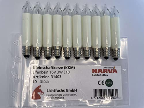 Lichtfuchs GmbH Kleinschaftkerze Minischaftkerze 16V 3W 10 Stück Narva von Lichtfuchs GmbH