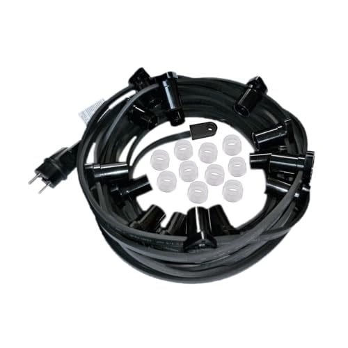 Lichtland24 Classic E14 Illu Lichterkette 5 M / 5 Fassungen - schwarz von Lichtland24