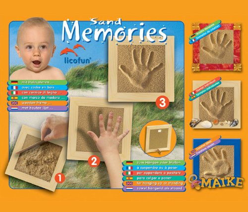 Licofun 21110 - Sand Memories-Handabdruck mit Holzrahmen 15 x 15 cm von Licofun