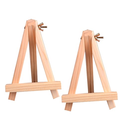 2PCS -Staffelei für das Malerei 9,5 Zoll Holzmalerei Staffelei ohne Grat oder grobe Kanten Einfacher Installation von Staffelei für Leinwand, Fotos, Karten und Tablets von Licsaliwe