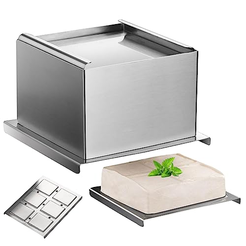 Licsaliwe Tofu Press Form 5.4x5.4x3,6 Zoll Edelstahl DIY Tofu Hersteller wiederverwendbar für Heimküchen Restaurant Verwenden Sie Hausfrau Geschenk von Licsaliwe