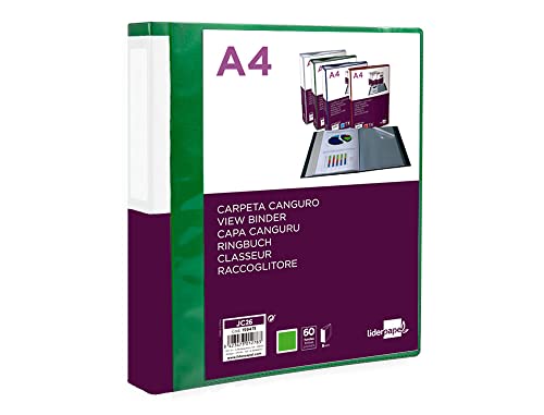 Liderpapel 60 Hüllen Känguru PP DIN A4 grün durchscheinend Cover und Rücken personalisierbar von Liderpapel