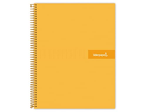 Liderpapel A5 Micro-Crafty-Notizbuch, gefüttert, 120 h, 90 g, Rahmen: 5 mm, 5 Bänder, 6 Löcher, Orange von Liderpapel