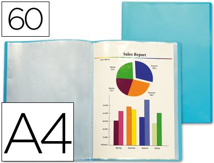 Liderpapel CJ29 Sichtbuch mit 60 Taschen, A4, Blau von Liderpapel