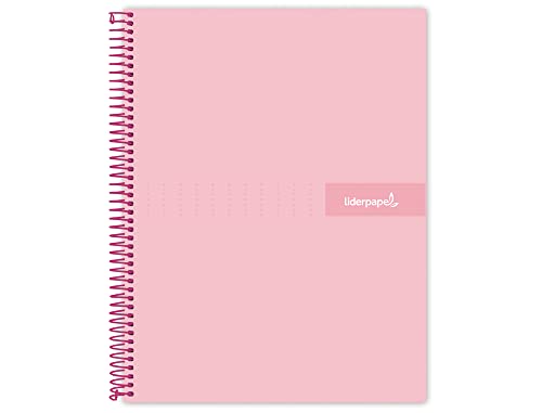 Liderpapel Notizbuch A5 Micro Crafty Einband 120h 90 g Karo 5 mm 5 Streifen 6 Löcher Farbe Rosa von Liderpapel