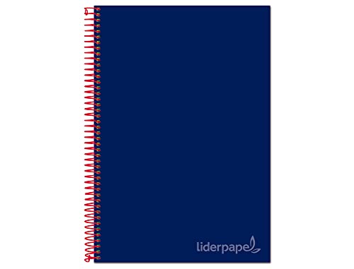 Liderpapel Notizbuch mit Spiralbindung, A4, Micro-Jolly, gefüttert, 140 h, 75 g, Rahmen, 5 mm, 4 Löcher, Blau von Liderpapel