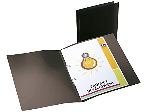 Liderpapel Ordner mit 2 gemischten Ringen Mini 15 mm Polypropylen DIN A4 schwarz blickdicht von Liderpapel