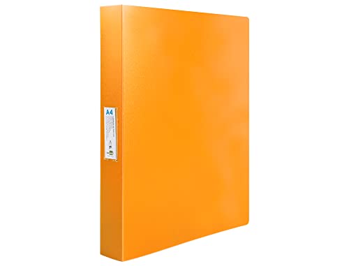 Liderpapel Ordner mit 4 Ringen, 25 mm, gemischt, Polypropylen, DIN A4, neonorange von Liderpapel