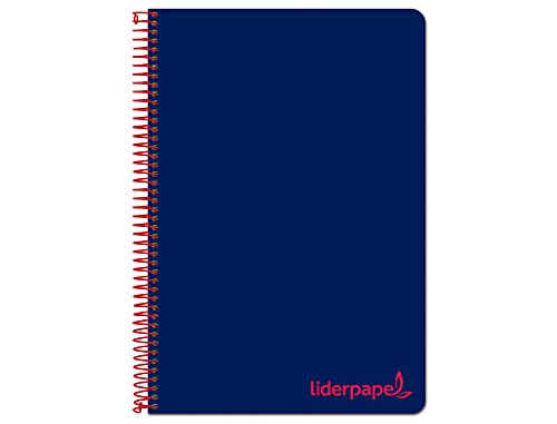 Notizbuch Liderpapel A4 Micro Wonder Kunststoffdeckel 120h 90g Karo 5mm 5 Band 4 Löcher Marineblau von Liderpapel