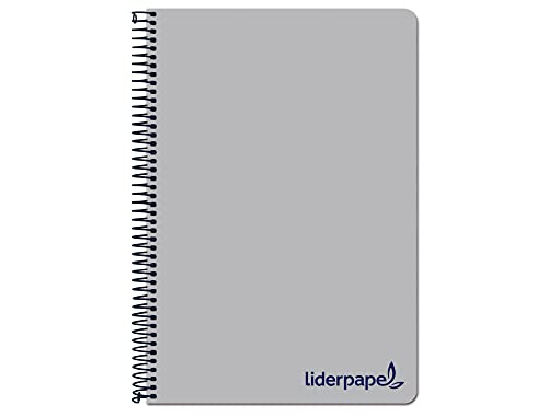 Liderpapel Notizbuch A4 Micro Wonder Kunststoffdeckel 120h 90g Rahmen 5mm 5 Bänder 4 Löcher grau von Liderpapel