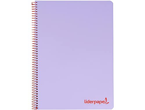 Liderpapel Notizbuch a5 Microwonder Kunststoffdeckel 120h 90g Rahmen 5 mm 6 Löcher violett von Liderpapel