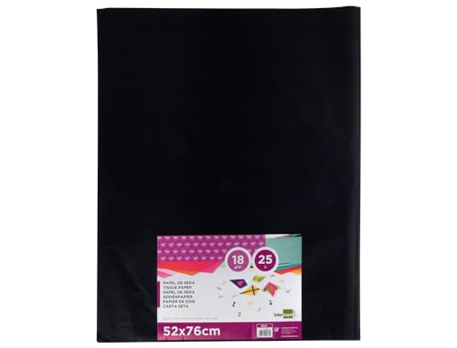 Rolle Seide LIDERPAPEL schwarz 52 x 76 cm 18 GR – Packung mit 25 Blatt von Liderpapel