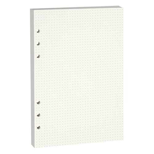 Lidwot Nachfüllpapier für A5 6-Ringbuch-Notizbuch/Refill Papier/Linie Papier/6 Löcher Lose Blätter/Refill Leeres Papier/Binder-Nachfülleinsätze.100GSM.Gepunktete Linien.1 Packung(enthält 80 Blatt) von Lidwot