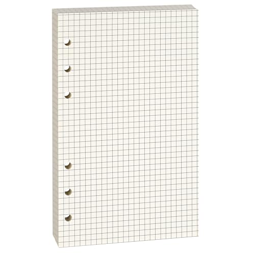 Lidwot Nachfüllpapier für A6 6-Ringbuch-Notizbuch/Refill Papier/Linie Papier/6 Löcher Lose Blätter/Refill Leeres Papier/Binder-Nachfülleinsätze.100GSM.Rasterlinien.1 Packung(enthält 80 Blatt) von Lidwot