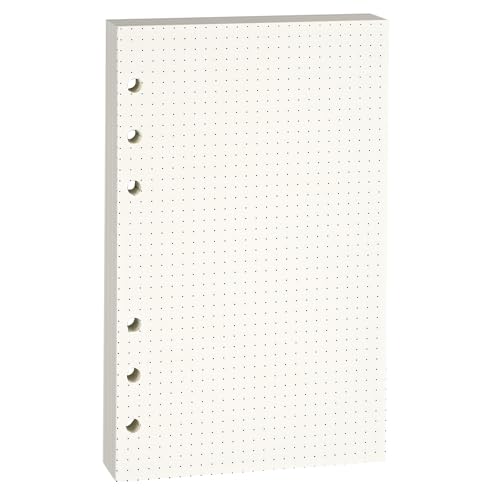 Lidwot Nachfüllpapier für A6 6-Ringbuch-Notizbuch/Refill Papier/Linie Papier/6 Löcher Lose Blätter/Refill Leeres Papier/Binder-Nachfülleinsätze.100GSM.Gepunktete Linien.1 Packung(enthält 80 Blatt) von Lidwot