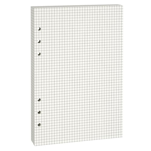 Lidwot Nachfüllpapier für A5 6-Ringbuch-Notizbuch/Refill Papier/Linie Papier/6 Löcher Lose Blätter/Refill Leeres Papier/Binder-Nachfülleinsätze.100GSM.Rasterlinien.1 Packung(enthält 80 Blatt) von Lidwot