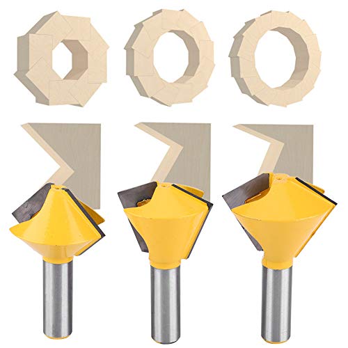 3-teiliges Set 1/2 Zoll Schaft Bird's Birds Mouth Router Bit, Bird's Birds Mouth Router Bits Mouth Glue Joint Router Bit Holzbearbeitungsfräser von LiebeWH