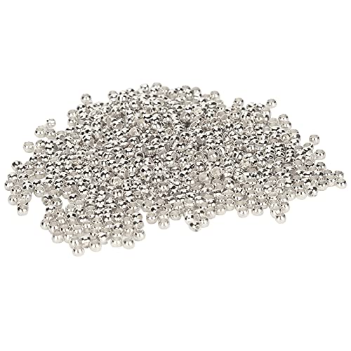 500 Stück Runde Quetschperlen für Halsketten, Armbänder, DIY-Abstandshalter, Perlen für die Schmuckherstellung, DIY-Zubehör (SILVER) von LiebeWH